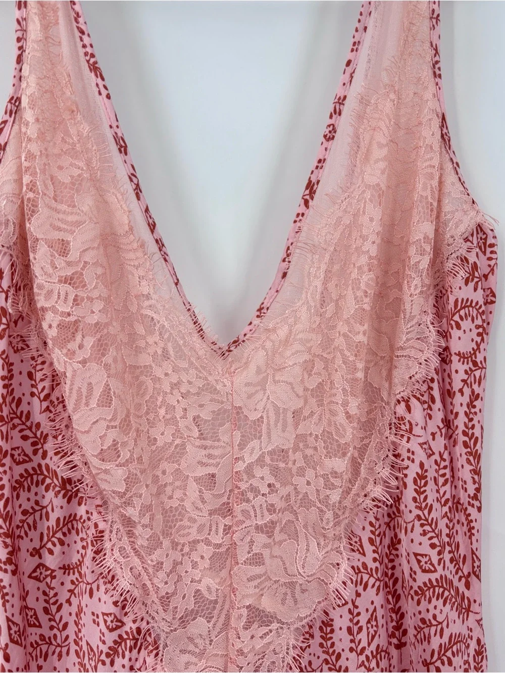 Anthropologie Blush Pink Lace Backless Midi Dress - Picture 3 of 12